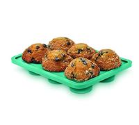 Joie Muffin Tray, Silicone Baking Accessory, Safe Plastics, Healthy Breakfast Cooking, Flexible, Six Muffins