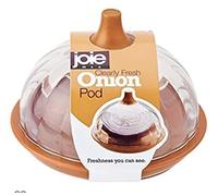 Joie Onion Saver - Orange Onion Storage Pod with Clear Lid for Fridge, BPA-Free & Dishwasher Safe, Keeps Onions Fresh