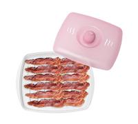 Joie Piggy Bacon Tray - Microwave Bacon Cooker with Grooved Design, BPA-Free, Pink
