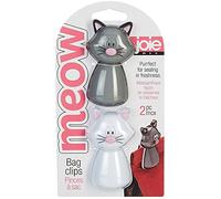 Joie Plastic PC Cat-Themed Bag Clips Set, Grey/White, One Size