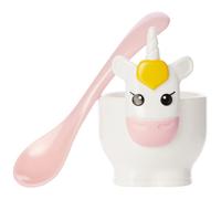 Joie Unicorn Hard Boiled Egg Cup Holder with Spoon, 2-Piece Set, One Size, White