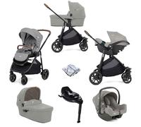 Joie Versatrax E Trio i-Snug Travel System with Ramble Carrycot & i-Base Encore - Pebble