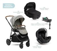 Joie Versatrax Pushchair with I-Level Pro Car Seat & Base & Calmi Carrycot Travel System - Pebble