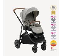 Joie Versatrax Pushchair with I-Snug 2 Car Seat & Base & Ramble XL Carrycot Travel System - Pebble
