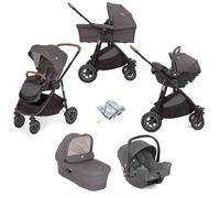 Joie Versatrax Trio Cycle Travel System with i-Snug 2 Car Seat & Ramble XL Carry Cot - Shell Grey