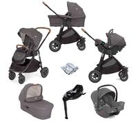 Joie Versatrax Trio Cycle Travel System with i-Snug 2 Car Seat, XL Carry Cot & i-Base Encore - Shell Grey