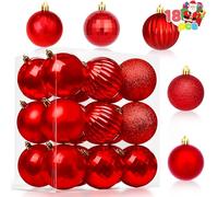 Joiedomi 18pc 3.15'' Christmas Ball Ornaments, Shatterproof Hanging Ornaments for Holiday & Xmas Tree Decoration, Indoor Party Decoration, Special Events (Red)