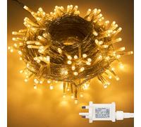 Joiedomi 200 LED Fairy Lights, Christmas Lights Outdoor, 8 Modes Plug-in Christmas Tree Lights Waterproof, Small Xmas Tree Lights Indoor, Clear Wire String Lights for Christmas Decorations(Warm White)