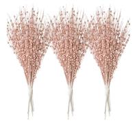 Joiedomi 24 pcs Christmas Tree Berry Stem (Rose Gold) Ornaments, Glittery Decorative Bead Sticks, Glittery Twigs, Picks, Branches for Christmas Tree, Small Vase, Holiday, Wedding, Party Decorations