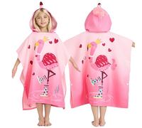 Joiedomi 30"x30" Kids Beach Towels with Hood for Girls Flamingo Towels Toddler Bath Towel Quick Dry Soft Microfiber