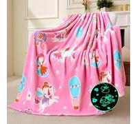 Joiedomi Glow in The Dark Blanket Purple Unicorn Gifts for Girls Age 4 5 6 7 8 9 10 11 12 Year Old, Soft Cozy Flannel Kids Throw Blanket, Birthday Bedroom Decor 50"×60"