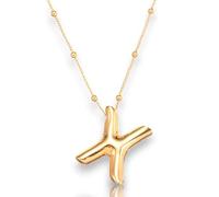 Joiigaem Bubble Initial Letter Necklace for Women 14K Gold Plated Alphabet 26 A-Z Balloon Dainty Puffy Chain Pendant Necklaces Trendy Name Personalized Jewelry Gift, Zinc, No Gemstone