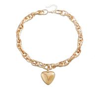 Joiigaem Chunky Puffy Heart Choker Necklace Big Red Heart Pendant Adjustable Velvet Chain Punk Statement Necklaces Y2K Trendy Hip Hop Jewelry Accessories for Women Teen, Glass, No Gemstone