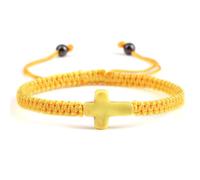 Joiigaem Handmade Braided Cross Bracelet for Men Women Adjustable Hand Woven Rope Red Black Bracelets Turquoise Cross Charm Religious Christian Jewelry, One Size, Braided, no gemstone