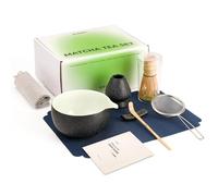 Joiish 7 Pcs Matcha Kit Set, Matcha Whisk and Bowl with Spout, Matcha Sifter, Whisk Holder, Matcha Scoop and Scoop Rest, Perfect Matcha Kit for Matcha Tea (Charcoal Grey)