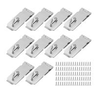 JOIKIT 10 Pack 4 Inch Padlock Hasp, Sliver Door Latch Lock, Stainless Steel Padlock Hinge, Security Padlock Latch for Door, Window, Cabinet