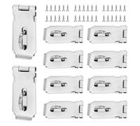 JOIKIT 10 PCS 3 Inch Padlock Hasp, 304 Stainless Steel Door Security Clasp, Door Latch Lock with 80 Mounting Screw, Shed Lock Hasp for Home Door, Cabinet, Gate