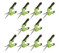 JOIKIT 10 Pcs 6.5 Inch Gardening Pruning Shears, Stainless Steel Bud Trimming Scissors, Green Professional Hand Pruners for Plant, Garden