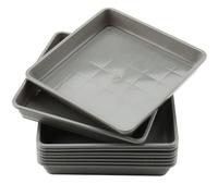 JOIKIT 10 PCS Square Plant Saucer Tray, 11.4 x 11.4 Inch Plastic Drip Tray for Flower Pots, Indoor Outdoor Garden Patio Balcony Plant Water Catcher, Gray