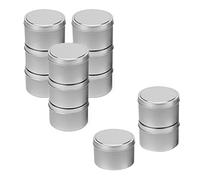 JOIKIT 12 Pack 8oz / 220ml Silver Candle Tin Jars, Metal Candle Tins, Round Empty Candle Containers Making Jars for Arts, Storage