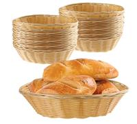 JOIKIT 12 PCS 9 x 6 x 2.5 inch Plastic Oval Basket, Small Food Serving Baskets, Bread Bin Basket, Food Storage Basket for Restaurant, Kitchen, Display
