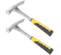 JOIKIT 2 Pack 29oz Brick Hammer, Flat Head Rock Pick Masonry Hammer, Double Head Small Geological Forged Hammer for Mining, Prospecting