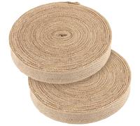 JOIKIT 2 Pcs 4cm x 30m Jute Hessian Ribbon Roll, 64 Yards Natural Burlap Fabric Ribbon for Wrapping, DIY Craft