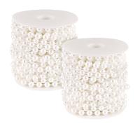 JOIKIT 2 Rolls 8mm Pearl Beads Garland, 10m/32Ft Pearl String Roll for Wedding Party Decoration