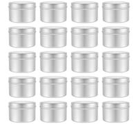 JOIKIT 20 Pack 8oz / 220ml Silver Candle Tin Jars, Metal Candle Tins for Arts, Storage, DIY, 81 x 54mm