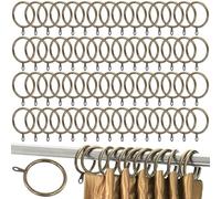 JOIKIT 200 PCS Brass Curtain Rings, 38mm Internal Diameter Bronze Curtain Hoops for Window Rods