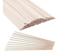JOIKIT 200PCS 5mm x 30cm Wooden Dowel Rods, 12 Inch Unfinished Round Wood Sticks for DIY Craft