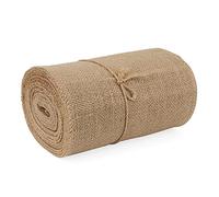 JOIKIT 20cm x 10m Natural Hessian Fabric Roll, Woven Jute Fabric Burlap Table Runner for Arts, Crafts, Decorative Collages