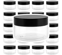 JOIKIT 24 Pack 100ml Clear Plastic Jars with Lids, Wide Mouth Plastic Storage Container Jars with Lids for DIY Arts Crafts, Beads, Spices, Nuts
