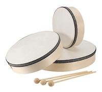 JOIKIT 3 Pack 6, 8, 10 Inch Hand Drum Set, Frame Drum with Beater, Wood Frame Drums with Drum Sticks Pre-tuned Sheepskin Head Percussion for Music Enlightenment, Instrument