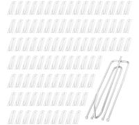 JOIKIT 300 PCS 75 x 30mm Metal Pinch Pleat Curtain Hooks, Stainless Steel Curtain Pleating Hook for Window Door