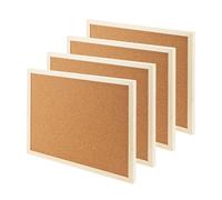 JOIKIT 4 Pack Large Cork Board, 30 x 40cm Natural Notice Pin Board With Plush Pins, A3 Wood Frame Memo Bulletin for Office, Home