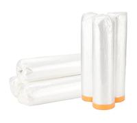 JOIKIT 6 PCS Self Adhesive Plastic Dust Sheet Roll, 2m x 20m Painting Drop Film, Dust-Proof Waterproof Masking Film Roll for Painting, Furniture, Cabinet