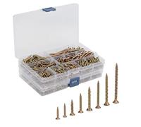 JOIKIT 670Pcs Self Tapping Wood Screws Assortment Kit, 8 Sizes Galvanised Finish Assorted Cross Pan Head Countersunk Mixed Screws Pack, Screw Sets Mixed for DIY Project, Door Hinges