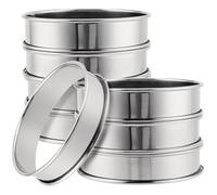 JOIKIT 8 Pcs 10cm Crumpet Rings, 4 Inch English Muffin Mousse Rings, Round Stainless Steel Double Rolled Tart Ring for Dessert