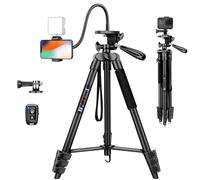 JOILCAN 67.7" Phone Tripod with 35cm Gooseneck & Cold Shoe Mount, 2026 Tall Extendable Tripods Stand with Remote, Professional Overhead Tripod for iPhone/Android Smartphone, Camera, Vlogging, YouTube