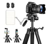 JOILCAN 74.5"/190cm Tall Tripod, Foldable Aluminum Lightweight Camera Tripod for DSLR/Canon/Nikon, Compact Camera Stand with Detachable Head & Phone Holder, Video Tripods for Outdoor Vlog
