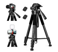 JOILCAN Aluminium Camera Tripod, 65inch Compact Travel Tripod for DSLR and Phone, Camera Tripods Stand with 3-Way Swivel for Canon/Sony/Nikon, Tripods for iPhone/Smartphone/Vlog, Up to 5.5kg