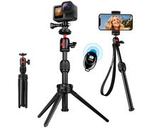 JOILCAN Compact Camera Tripod, Aluminum Alloy Portable Desktop Mini Tripods with 360° Adjustable Ball Head, 1/4'' Screw Handheld Tripod Compatible for Phone, Camera Canon G7X Mark & Sony