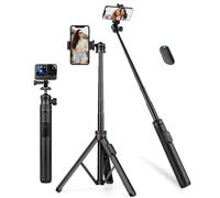 JOILCAN Phone Tripod Monopod 65", Extendable Selfie Stick Tripod for iPhone with Detachable Remote & Phone Holder, Mobile Tripods Stand for Filming, Stable Tripods Stand for Smartphone/Camera