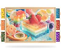 Join&Joy 1500 Piece Puzzle Board Pro, with 6 Drawers & Cover, 34" x 25", Sort-Wise Colorful Felt Drawers, Wooden Jigsaw Puzzle Board, Birthday Gifts for Mom, Light Blue