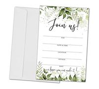 Join Us Invitation Cards - Greenery Invite Cards for All Occasions, Wedding, Engagement, Reception, Retirement, Bridal or Baby Shower and Birthday Party - 25 Cards and 25 Envelopes - (joinus-007)