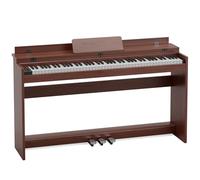 JOINATRE 88 Key Full Size Digital Piano Keyboard,Weighted Hammer Action Electric Piano with Professional Three-Pedal & Multi-Functional Dust Cover,Brown