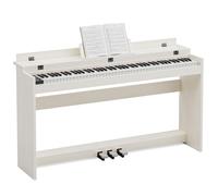 JOINATRE 88 Key Full Size Weighted Digital Piano Keyboard,Hammer Action Electric Piano with Professional Three-Pedal & Multi-Functional Dust Cover,Warm White