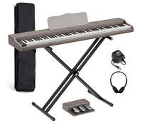 JOINATRE 88 Keys Digital Piano Keyboard with Full Size Semi-weighted Keys,Portable Electric Piano with X Stand,3 Pedal,Headphone,MP3 Connection,Full-featured Keyboard for Beginner,Adults,Grey
