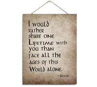 JOINCCI Vintage Tin Sign Inspirational Wall Decor, Hanging tin Decor, Home Office Wall Decor, Comfort Gift, I Would Rather Share One Lifetime with You Than Face the World Alone 8x12in